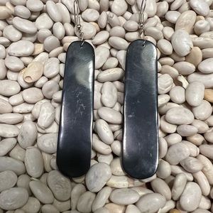 Native American onyx slab earrings